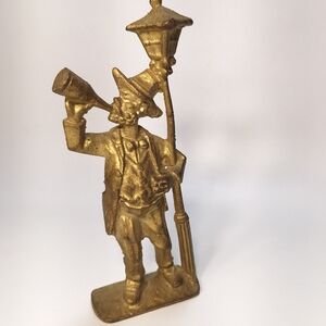 Solid Brass Statuette of Drunk Man Leaning on a Lamppost